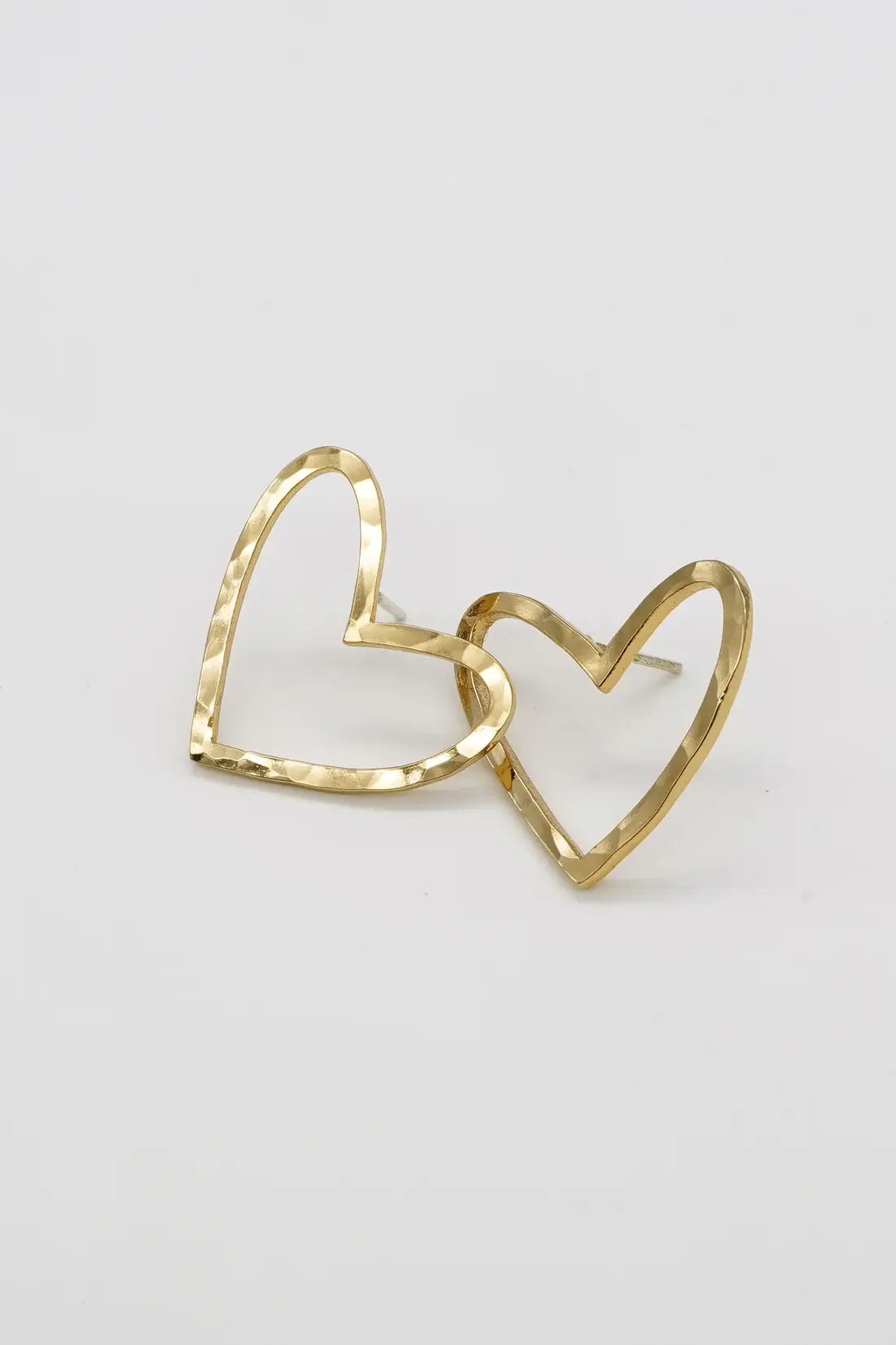 E-103 Hammered Hearts Studs