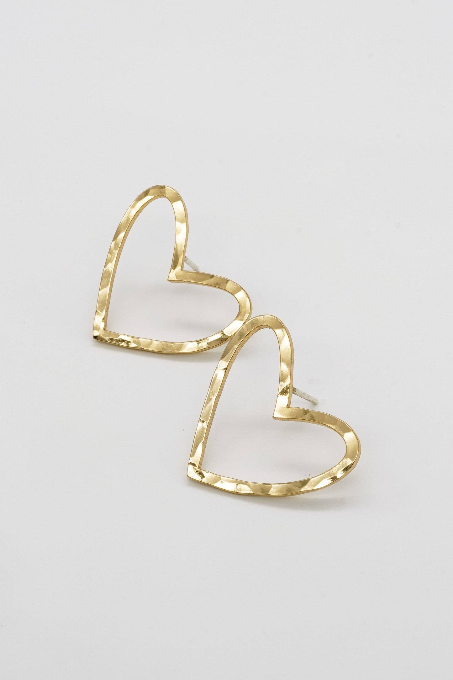 E-103 Hammered Hearts Studs