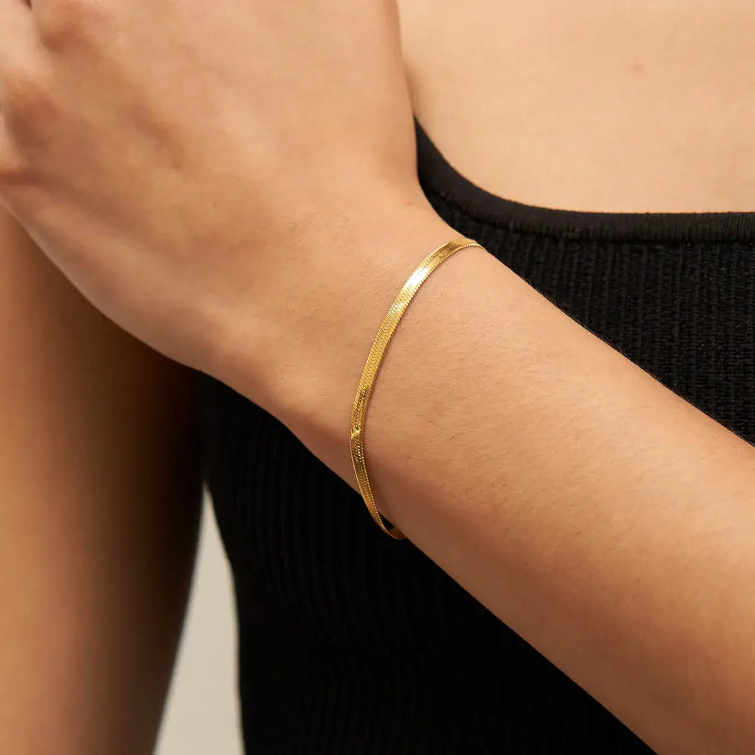 B-103 Dainty Herringbone Bracelet