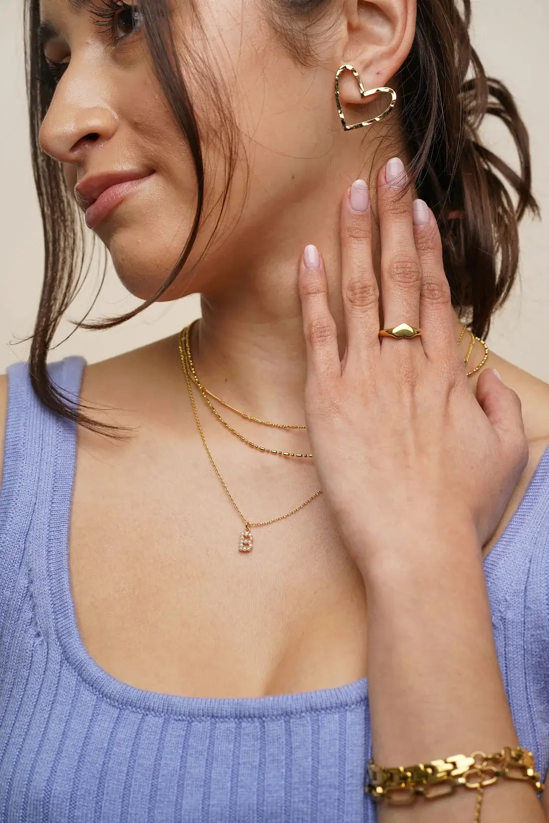 E-103 Hammered Hearts Studs