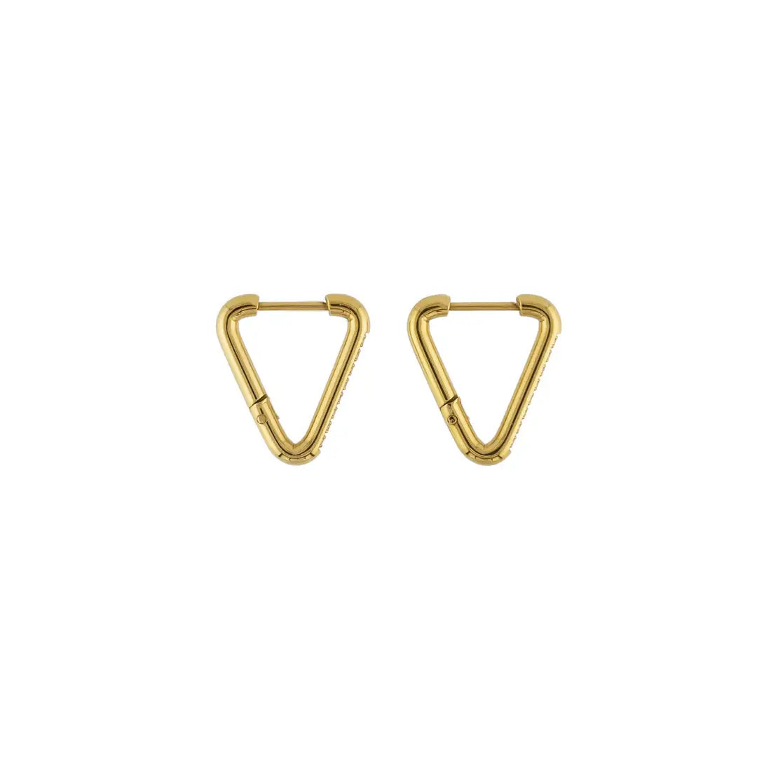 E-102 Triangle Hoops with Diamonds
