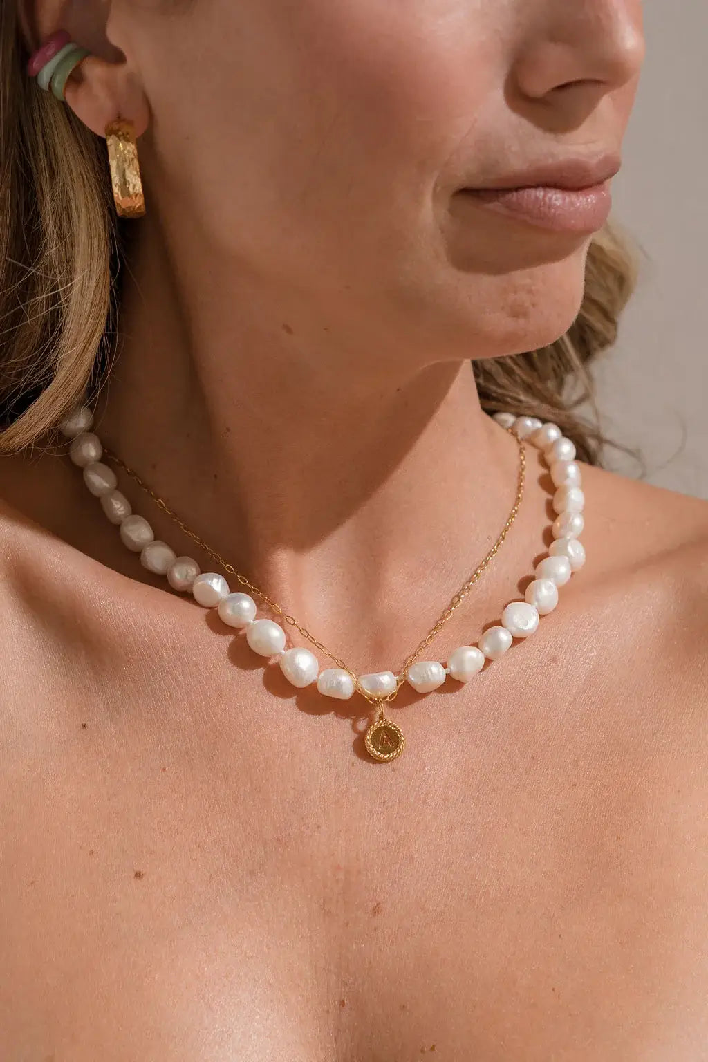 N-109 Freshwater Pearl Statement Necklace