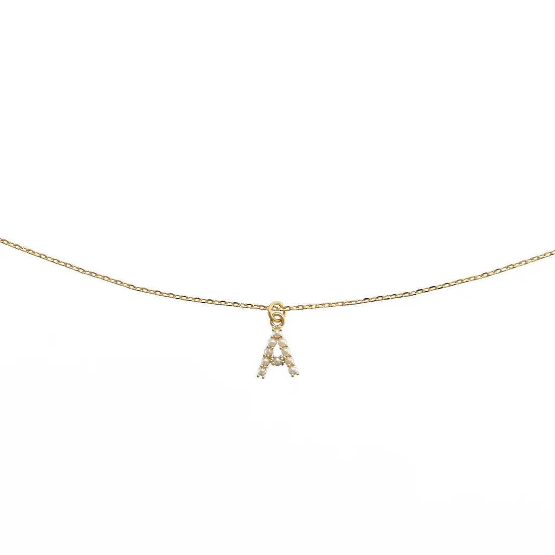 Dainty Love Pearl Initial Necklace