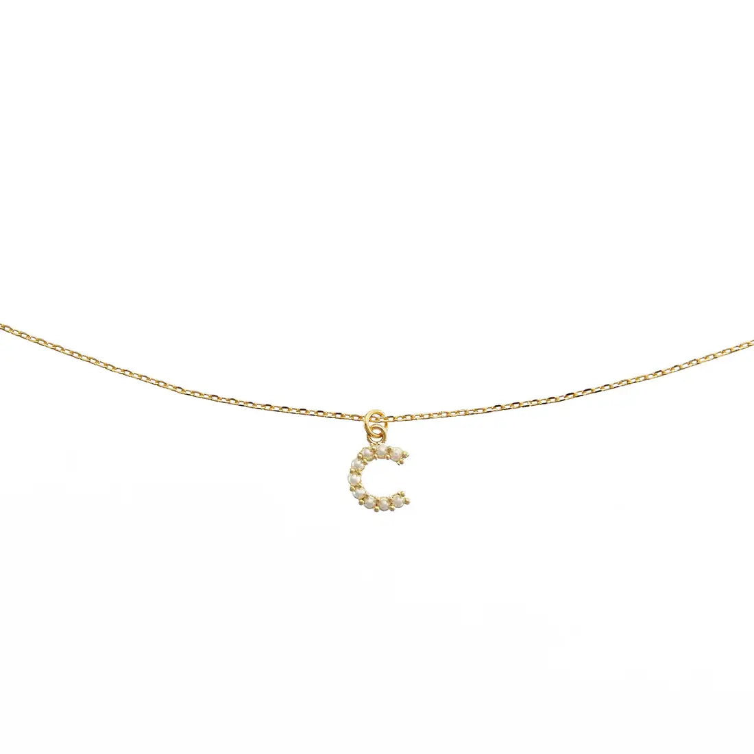 Dainty Love Pearl Initial Necklace