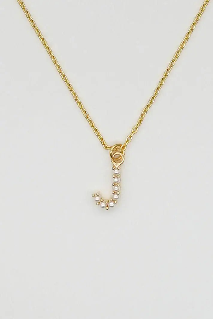 Dainty Love Pearl Initial Necklace