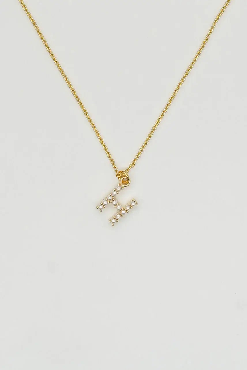 Dainty Love Pearl Initial Necklace